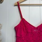 Free People  mini dress or tunic floral lace slip XS hot pink Photo 1