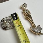 Woman In Long Dress / Carolee Rectangle Rhinestone Gold Tone Lot Of 2 Brooch Pin Photo 4