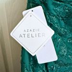 Azazie NWT Georgina Emerald One-Shoulder Maxi Dress Size 10 Photo 4