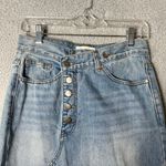 Evidnt Los Angeles Denim Skirt Womens 27 Blue Distressed Raw Hem Jean Skirt Photo 6