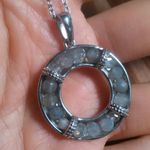 Malagasy Labradorite Stainless Steel Circle Pendant Necklace Photo 8