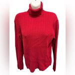 Ralph Lauren Lauren  LRL Red Cable Knit Turtleneck Sweater Sz XL Classic Cotton Photo 4