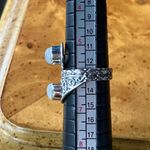 Natural Rainbow Moonstone Sterling Silver Bypass Ring Size 6 Photo 7