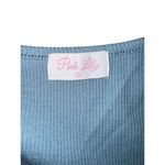 Pink Lily  Women’s Medium dusty blue Noah Henley Midi Bodycon Ribbed Dress NWOT Photo 4