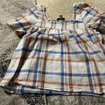 Alexander Jordan Blouse Cream/Multi Plaid, sz M Red Size M Photo 6