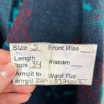 Vintage mohair Oriana Made In Italy Abstract Blue Knit Cardigan Sweater Small Photo 9