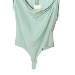 NOAM Julep Green‎ Bodysuit Asymmetrical Cowl Neck Braided Strap Small NWT Green Photo 8