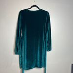 SheIn  Curve Velvet Long Sleeve Faux Wrap‎ Dress Plus Size 1X Green Velour Photo 6