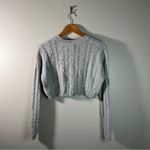 Streetwear Society Cozy Fall Cottage-core Grandma Light Gray Comfortable Soft Cable Knit Sweater S Photo 5