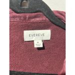 Evereve Burgundy Distressed Button Front Shacket Oversized Cotton Size M Photo 4