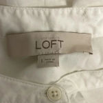 Loft  White Long Sleeve High Low Blouse Top Size Large Photo 3