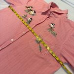 Vintage Gunit Chickadee Birds Button Down Shirt Wmns Sz Large Red White Stripe Photo 5