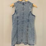 Frye  Denim Button Front Dress Small Sleeveless V-Neck Stretch Jean Mini Photo 8