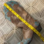 Old Gringo  weathered tan and Robbins egg blue overlay point toe cowgirl boots 7B Photo 9