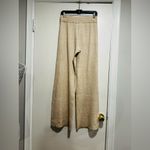Gilly Hicks NWOT Sz: S Tan Cream Wide Leg Ribbed Leasure Pull On Flowy Pants. Photo 1