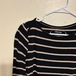 Soma  Black and Gray Striped Pajama Top Photo 4