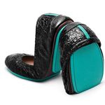 Tieks  Obsidian Croc Patent Foldable Cushioned Travel Shoe Workcore Ballet Flat 8 Photo 6