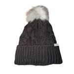 CALIA Women's Cable Knit Pom Beanie Hat Charcoal Grey Cozy Winter Warm, NWT Black Photo 5