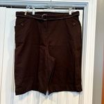Karen Scott  Brown Belted Shorts Size‎ 16 Photo 0