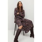 MANGO Flowy Floral Printed Maxi Dress. Size 6 Black Photo 7