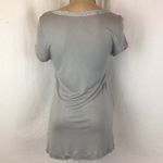 Juicy Couture Women's Gray Short Sleeve Metallic Trim Neck T Tee Shirt S Photo 5
