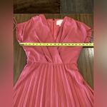 Gal Meets Glam  Angelica pleated Faux Wrap dried rose pink midi v neck dress 6 Photo 4