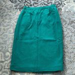 Vintage Morgan Miller Wool Blazer Skirt Suit Set Green 14 Photo 8