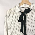 ZARA  White Black Polka Dot Long Sleeve Button Down M Photo 2