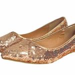 Yoki Sz 6  Urban 378 Rose Gold Sequins Flat Ballet Pointed Shoes Photo 4