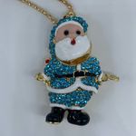 NEW blue Christmas Santa Claus pendant necklace Photo 0