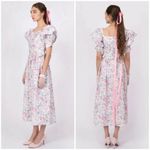 💕LAURA ASHLEY x BATSHEVA💕 Eden Dress ~ Quartet Cream Floral Print 2 NWO Pink Photo 4