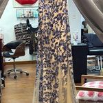 Sean Collection Elegant Blue and Nude strapless Floral Gown Photo 0