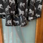 Anthropologie  Porridge Zebra Cotton Black Hi-Low Sleeveless Dress w Belt NWOT Photo 6