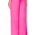 Lovers + Friends Barbie Pink Satin Wide Leg Pant XS Trouser High Rise $198 NEW Photo 2