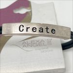 NEW Alexa's Angels Create Silver Tone Bar Leather Double Strand Bracelet Photo 1