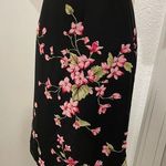 Liz Claiborne VTG 90s Y2K First Issue  Black Pink Floral Mid-Length Career Skirt Photo 0