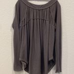 We The Free  Free People Waffle Knit Henley Thermal Top Sz M Stretch Bohemian Photo 4