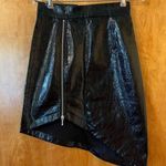 By Egreis Faux Vinyl Faux Leather Black Skirt Goth Zipper Front Slit Medium NWT Photo 0