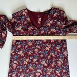 Madewell Womens Button Back Burgundy Floral Dress Antique Flora Sz XS Boho Fall Photo 15