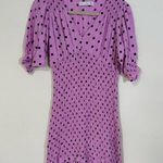 Faithfull the Brand Faithful the Brand Pink Polka Dot Rushed Puff Sleeve Dress Size 2 Photo 4