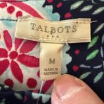 Talbots  Pleat-Neck Ruffle Collar Dress Sleeveless Paisley Floral NWT Medium Photo 2