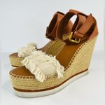 See By Chloe Glyn Ankle Strap Espadrille CHLOÉ Wedge Tartan Sandals US 10 EU 40 Photo 1