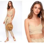 Amuse Society Beige Cream Bustier Crop Top – Size M Photo 1