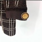 St. John  Brown and Tan Square Button Down Cardigan Photo 2