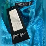 Nasty Gal NWT  Women's Wrap Teal Mini  Dress Size‎ 6  Jacquard Long Sleeves Photo 4