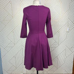 Boden Irene Fit & Flare 3/4 Sleeve Cotton Dress in Purple Size US 2R Purple Photo 8