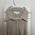 Mable Beige Ruched Button Front Collared Sleeveless Mini Photo 5