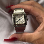 Cartier  SANTOS‎ WATCH Silver/Blue Water Repelant / Stainless Steel 40MM Photo 0