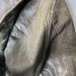 Gap  Leather Moto Peacoat Jacket‎ Women's Small FA08 Bronze Double Breasted Small Photo 11