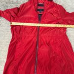 Tommy Hilfiger Vibrant Red Windbreaker Americana Patriotic Logo Cinch Jacket Photo 5